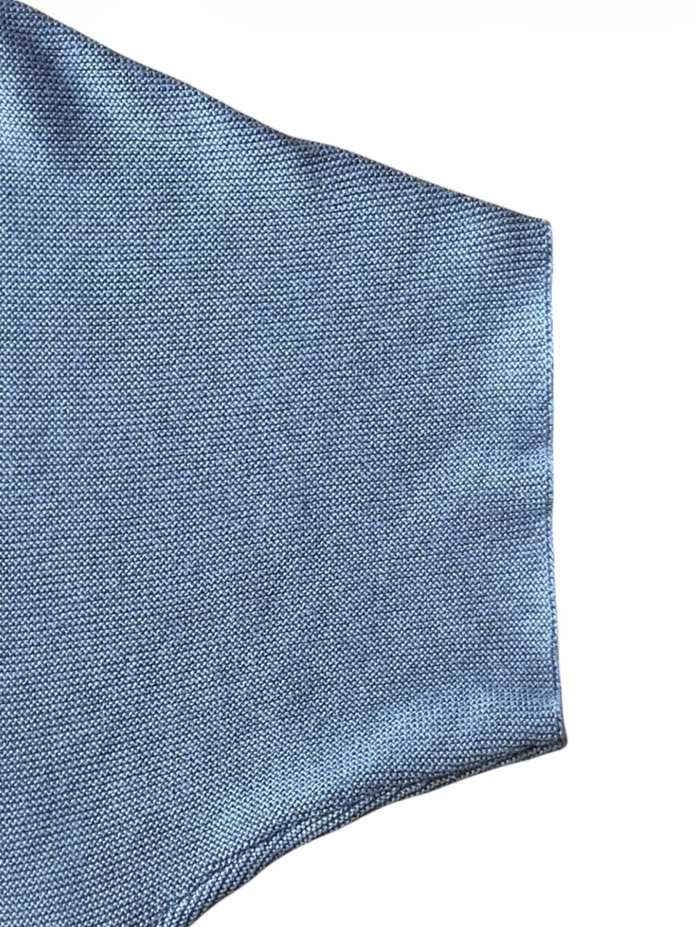 Quince Lightweight Cotton Cashmere Link Stitch Dolman Sweater in Blue Size XL - Picture 5 of 8